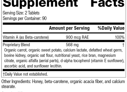 Cataplex® A, 180 Tablets, Rev 03 Supplement Facts