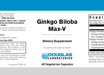 Ginkgo Biloba Max-V, 60 Caps