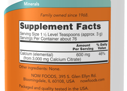 Calcium Citrate Pure Powder, 8 oz