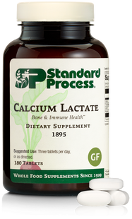 An image of a bottle of Calcium Lactate, 180 tablets.