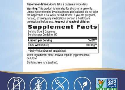 Nature's Way - Black Walnut Hulls, 100 Caps