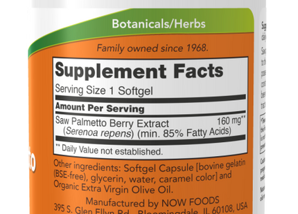 Saw Palmetto Extract 160 mg Softgels