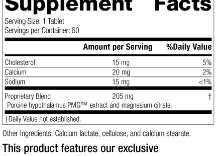 Hypothalamus PMG®, 60 Tablets, Rev 16 Supplement Facts
