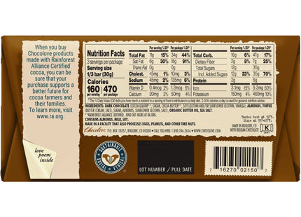 Almonds, Toffee, & Sea Salt Dark Chocolate Bar