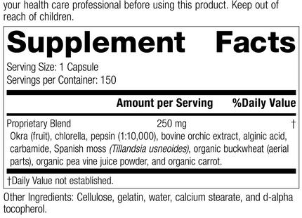 Okra Pepsin E3, 150 Capsules, Rev 03 Supplement Facts