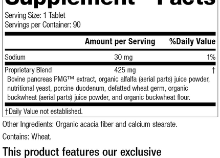 6650 Pancreatrophin PMG-R18 Supplement Facts