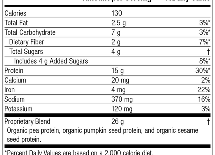 Veg-E Complete Pro™ Vanilla, 22 oz., Rev 03 Supplement Facts