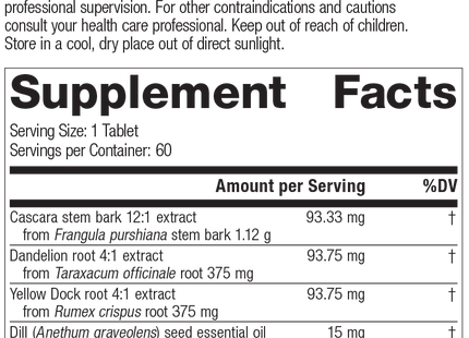 Colax, 60 Tablets Rev 01 Supplement Facts