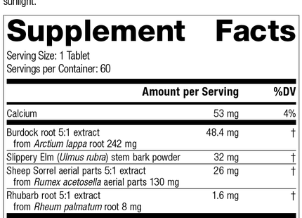 Burdock Complex, Rev 05 Supplement Facts