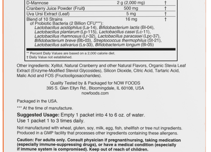 Cranberry Mannose + Probiotics Packets