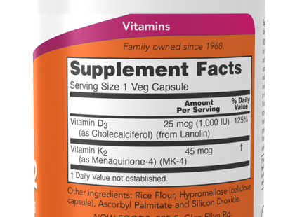 Vitamin D-3 & K-2 Veg Capsules