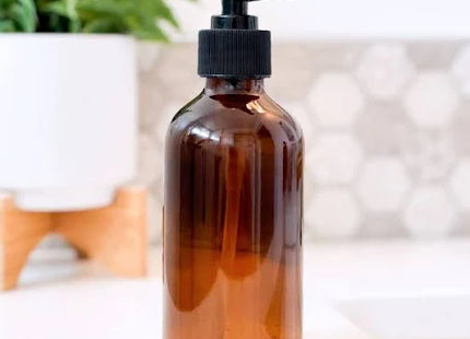 Amber glass lotion/soap jar